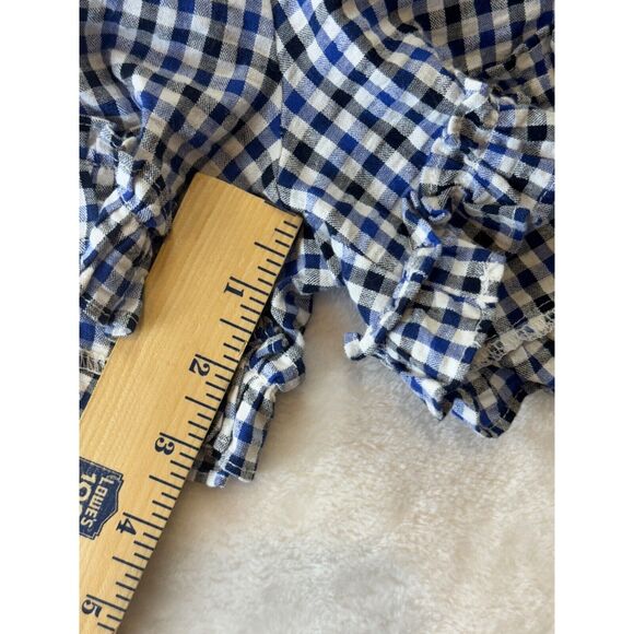 Misa Los Angeles Lynn Shorts Womens XS Blue Multi Check Ruffle Bow Elastic Waist - Picture 12 of 14